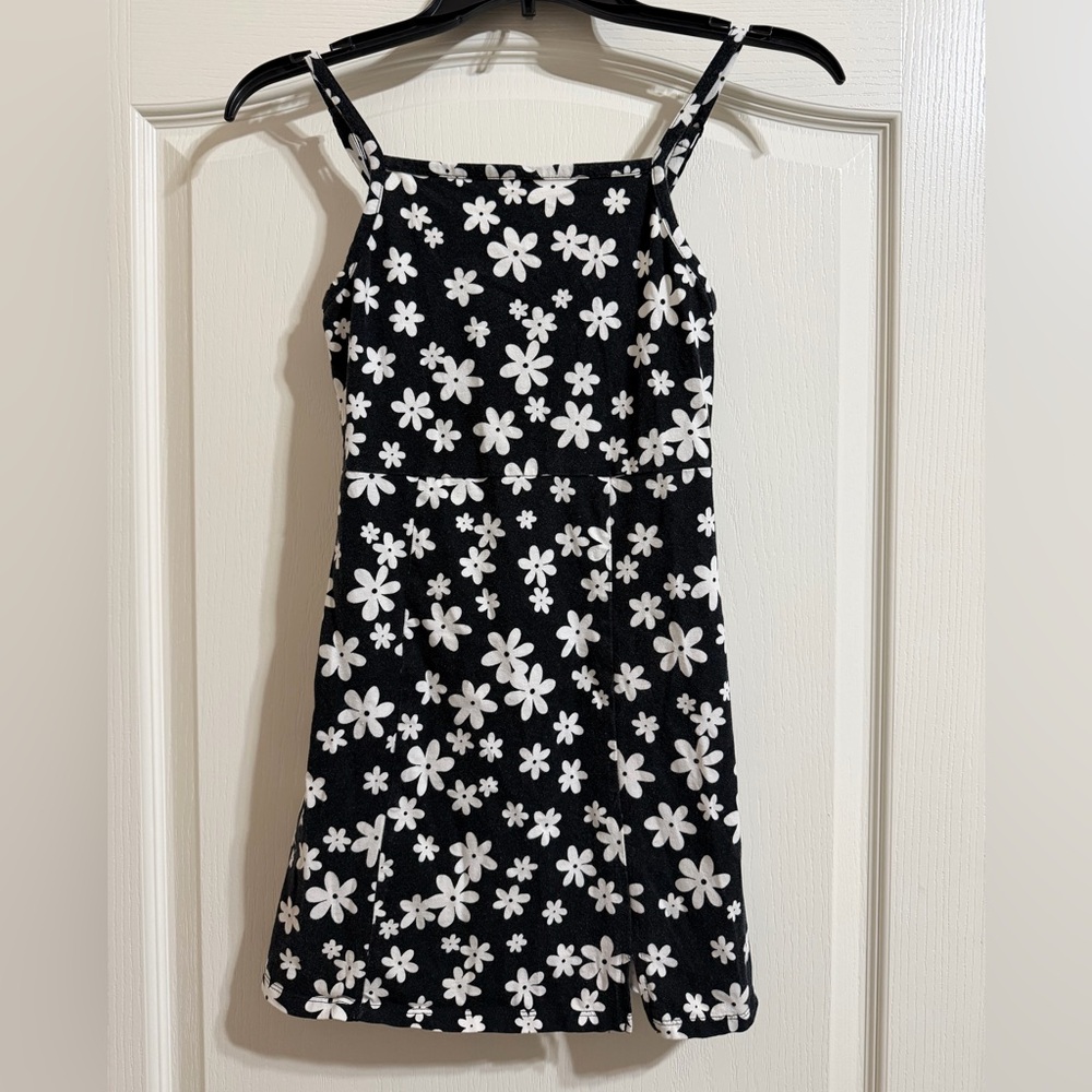 Girls Art Class Black and White Floral Dress